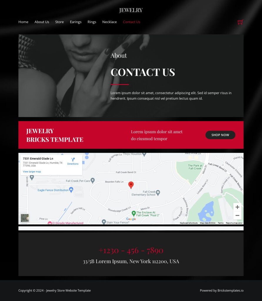 Contact Us Jewelry Store Website Template Contact Us Jewelry Store Website Template